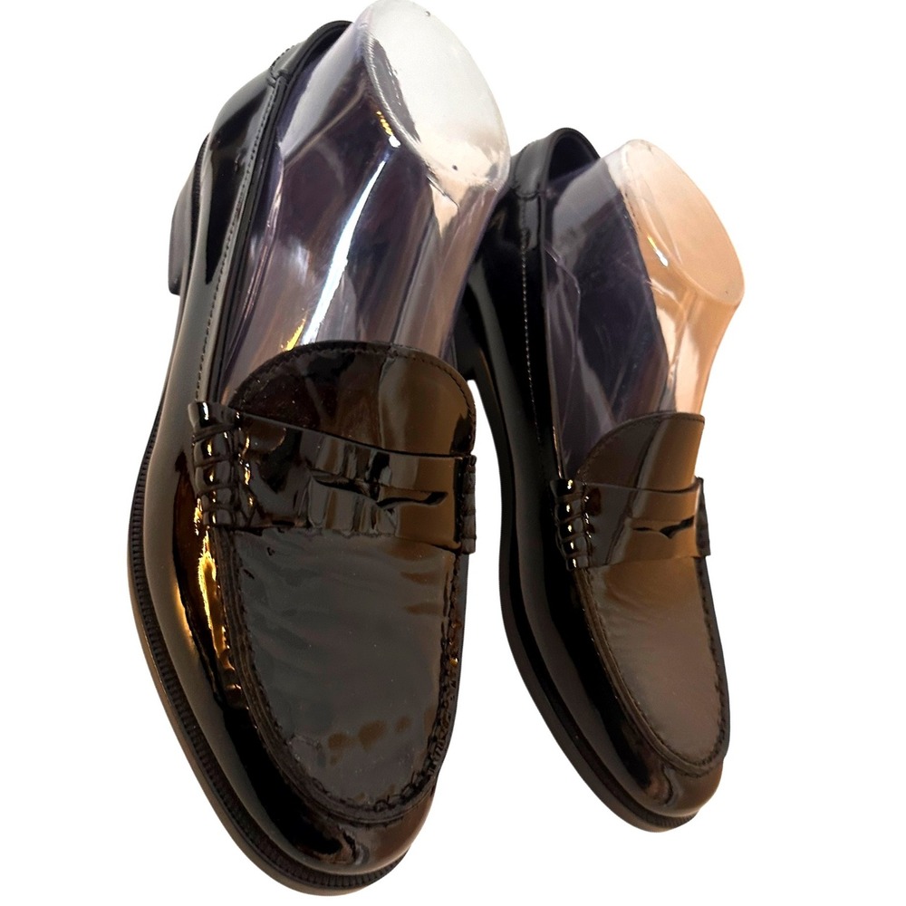 KOIO Brera Patent Leather Penny Loafers Made In Italy EU 39 Black